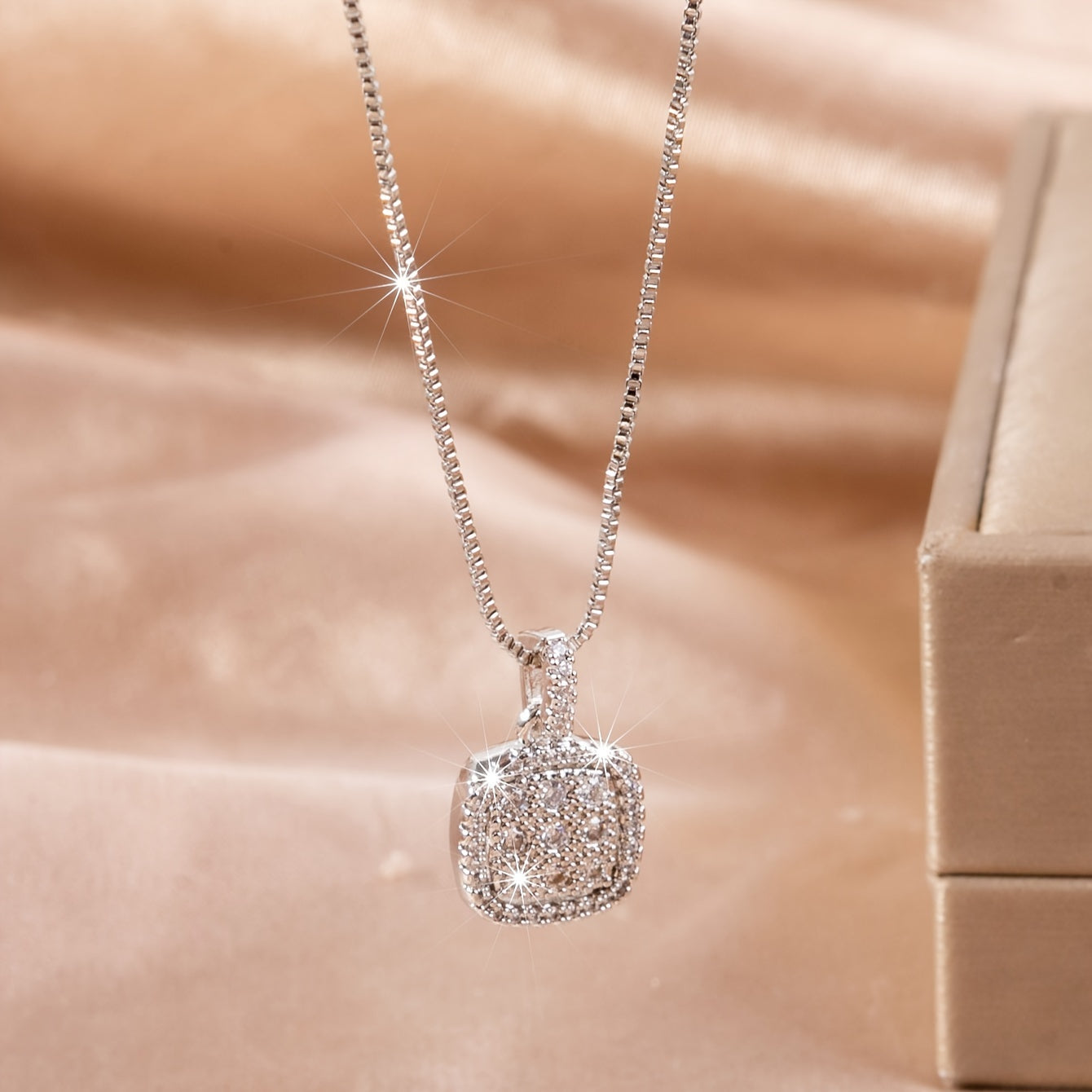 Elegant Pendant With Zircon Stones