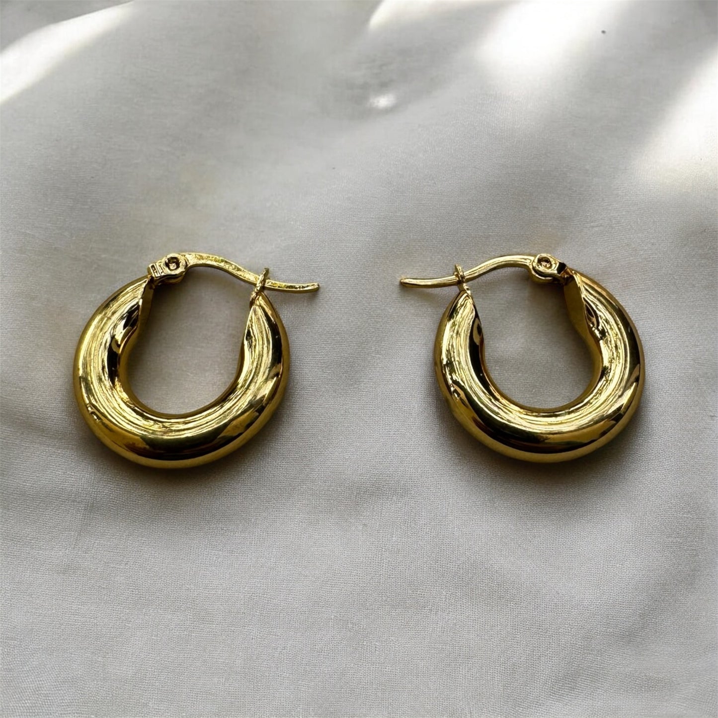 Steel Earrings In Gold Color