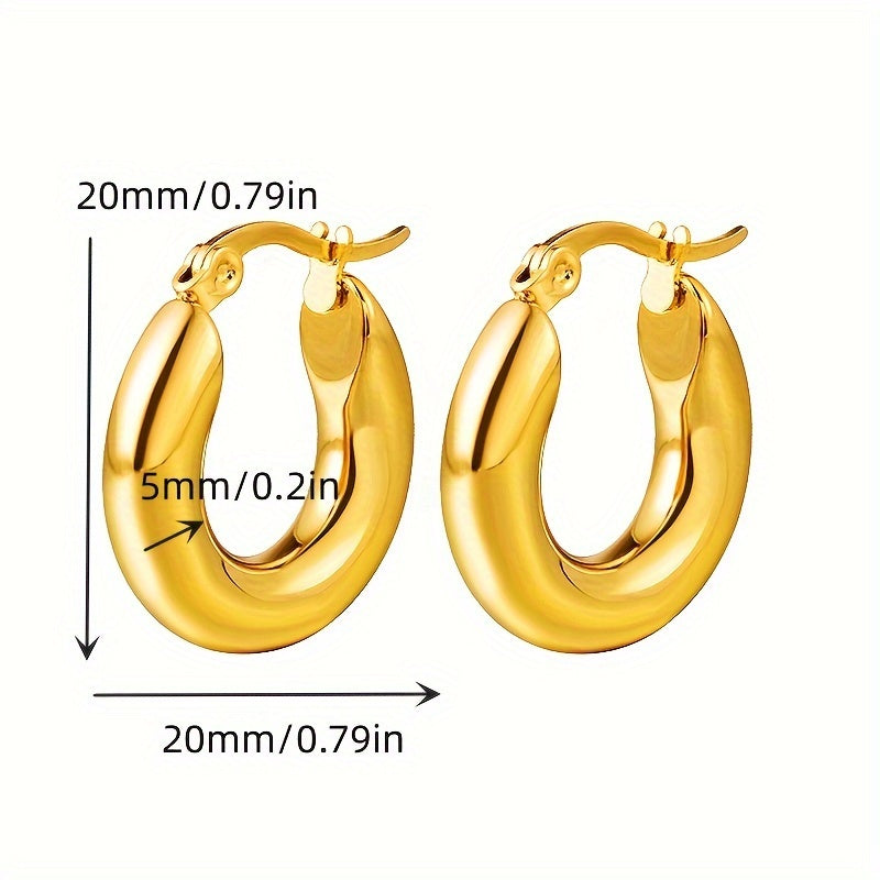 Steel Earrings In Gold Color