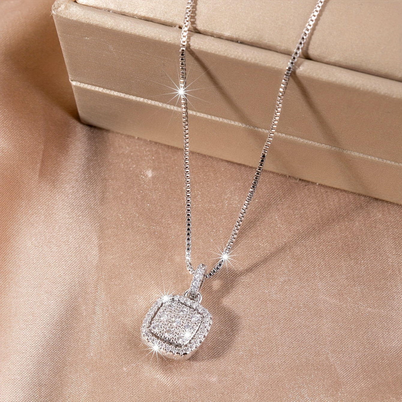 Elegant Pendant With Zircon Stones